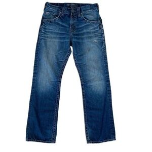 Silver jeans western men jeans Gordie straight 100% cotton distressed denim 30